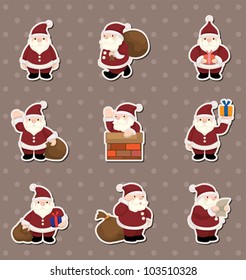 Cartoon Santa Claus Christmas Stickers