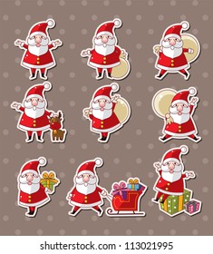 Cartoon Santa Claus Christmas Stickers