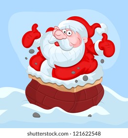 Cartoon Santa Claus - Christmas Vector Illustration