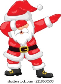 Cartoon santa claus dancing dab