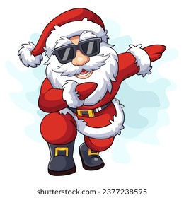 Cartoon santa claus dancing dab