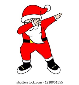 Cartoon Santa Claus dancing with Dabbing dance style,Hand drawn,Vector.
,Illustration.