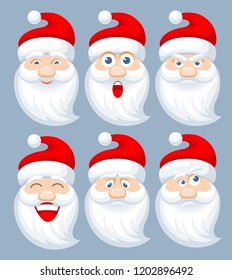 Cartoon Santa Claus Different Facial Expressions Stock Vector Royalty Free 1202896492 Cartoon Santa Claus Different Facial Expressions Stock Vector Royalty Free 1202896492