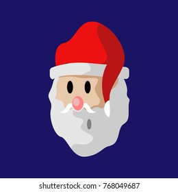 Cartoon Santa Claus Face Vector Graphic Illustration Design