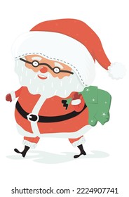 Caricatura de Santa Claus. Ilustración vectorial plana.