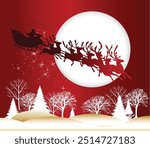 Cartoon santa claus gifts christmas sleigh vector eps