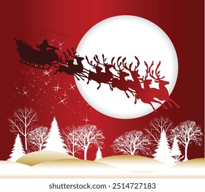 Cartoon santa claus gifts christmas sleigh vector eps