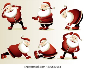 Cartoon Santa Claus gymnastics