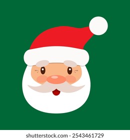 Cartoon Santa Claus head.  Vector illustration