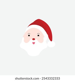 cartoon Santa Claus heads or face in flat style. Vector illustration