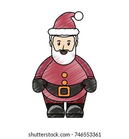 cartoon santa claus icon over white background vector illustration