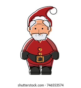 cartoon santa claus icon over white background vector illustration