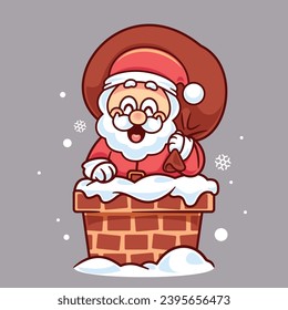 Cartoon santa claus mascot vector