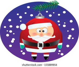 Cartoon Santa Claus ornament with background