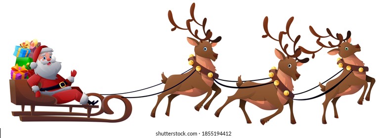 Cartoon Santa Claus Presents Winter Holiday Stock Vector (Royalty Free ...