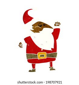 cartoon santa claus punching air