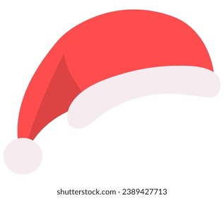 Cartoon Santa claus red hat isolated