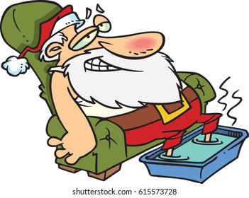 cartoon santa claus relaxing