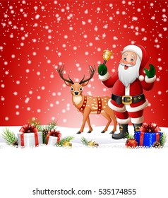 Cartoon Santa Claus ringing bell
