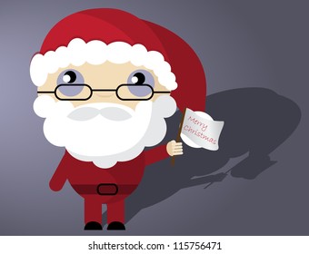Cartoon Santa Claus with Shadow