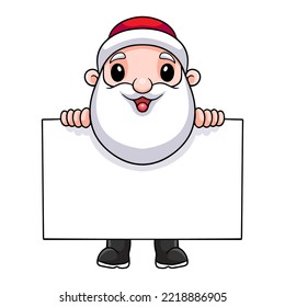 Cartoon santa claus showing a blank sign