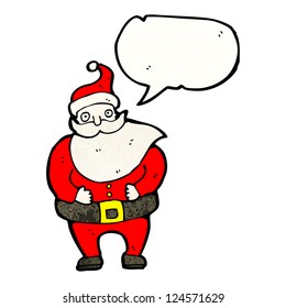 cartoon santa claus with speech bubble