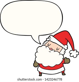 caricatura santa claus con burbuja de habla