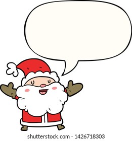 caricatura santa claus con burbuja de habla