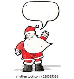 cartoon santa claus with speech bubble