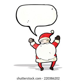 cartoon santa claus with speech bubble