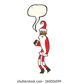 caricatura santa claus con burbuja de habla