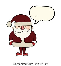 caricatura santa claus con burbuja de habla