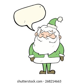 cartoon santa claus with speech bubble