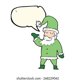 cartoon santa claus with speech bubble