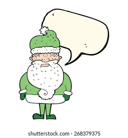 cartoon santa claus with speech bubble