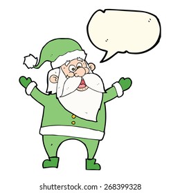 cartoon santa claus with speech bubble