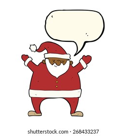 cartoon santa claus with speech bubble