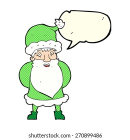 cartoon santa claus with speech bubble