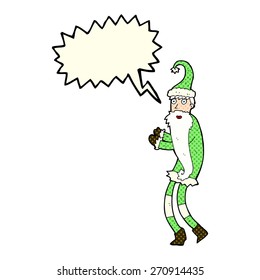 cartoon santa claus with speech bubble
