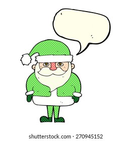 cartoon santa claus with speech bubble
