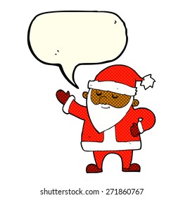 caricatura santa claus con burbuja de habla