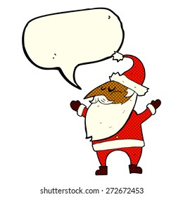 caricatura santa claus con burbuja de habla