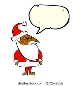 cartoon santa claus with speech bubble
