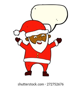 caricatura santa claus con burbuja de habla