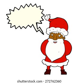 cartoon santa claus with speech bubble