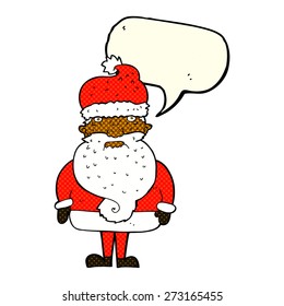 caricatura santa claus con burbuja de habla