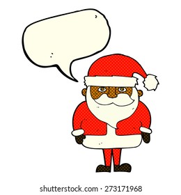 cartoon santa claus with speech bubble