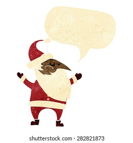 cartoon santa claus with speech bubble