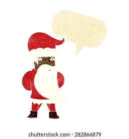 cartoon santa claus with speech bubble