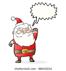 cartoon santa claus with speech bubble